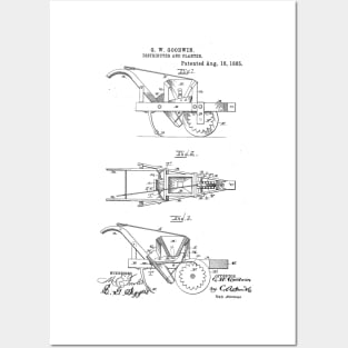 Distributor and Planter Vintage Patent Hand Drawing Posters and Art